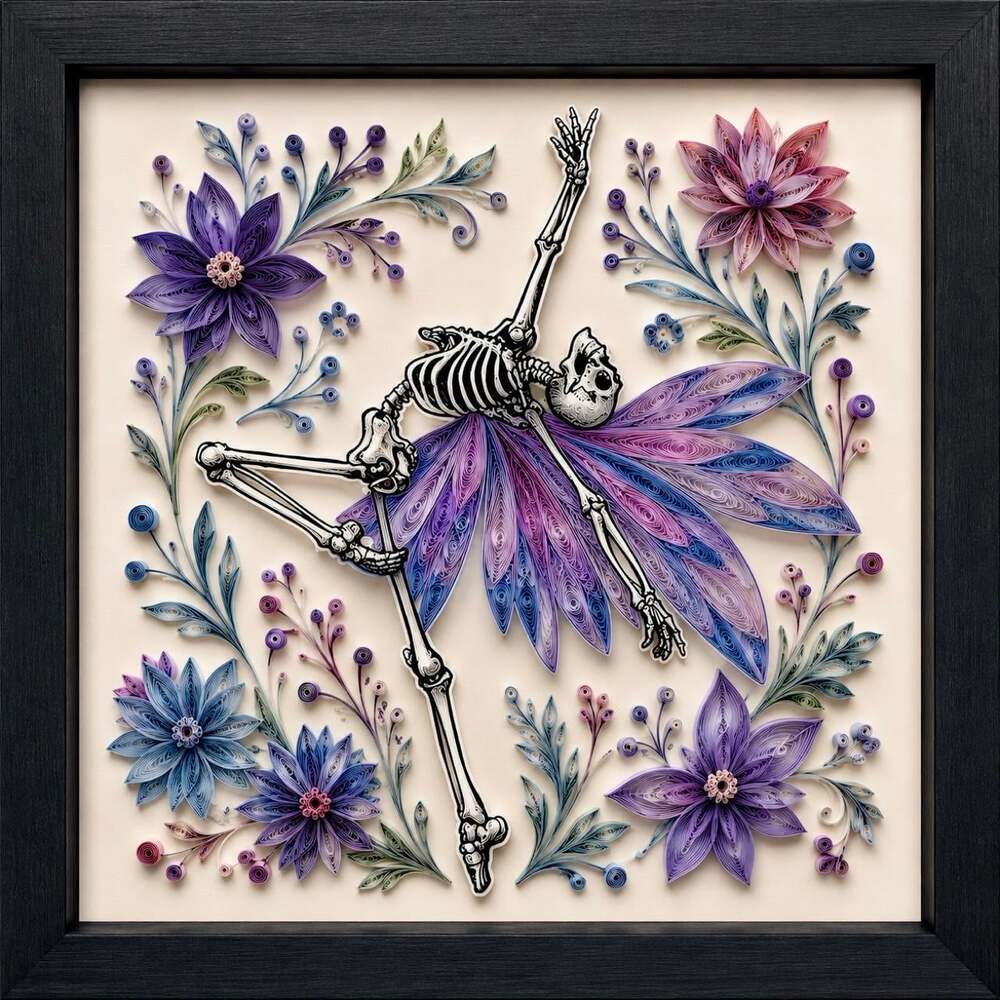 8 X 8 Black Framed Fairy Skeleton A 5 E 5